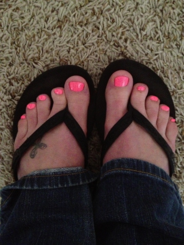Getting a pedicure is a marathon-week ritual of mine. This qualifies as "readiness." :) Also, that color is 10x more neon than the picture shows.