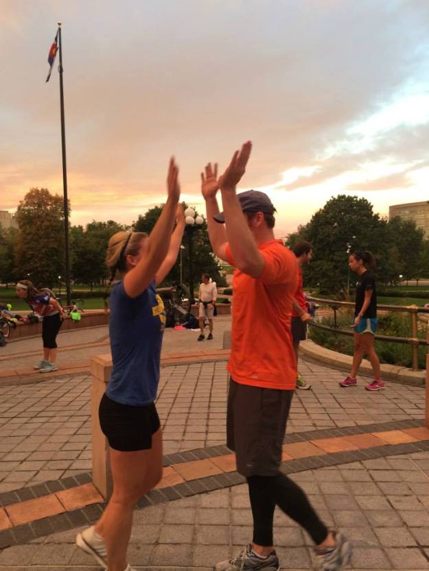 High fives and hugs, natch